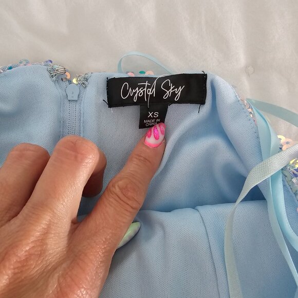 Iridescent ice blue dress Crystal Sky - Picture 4 of 5